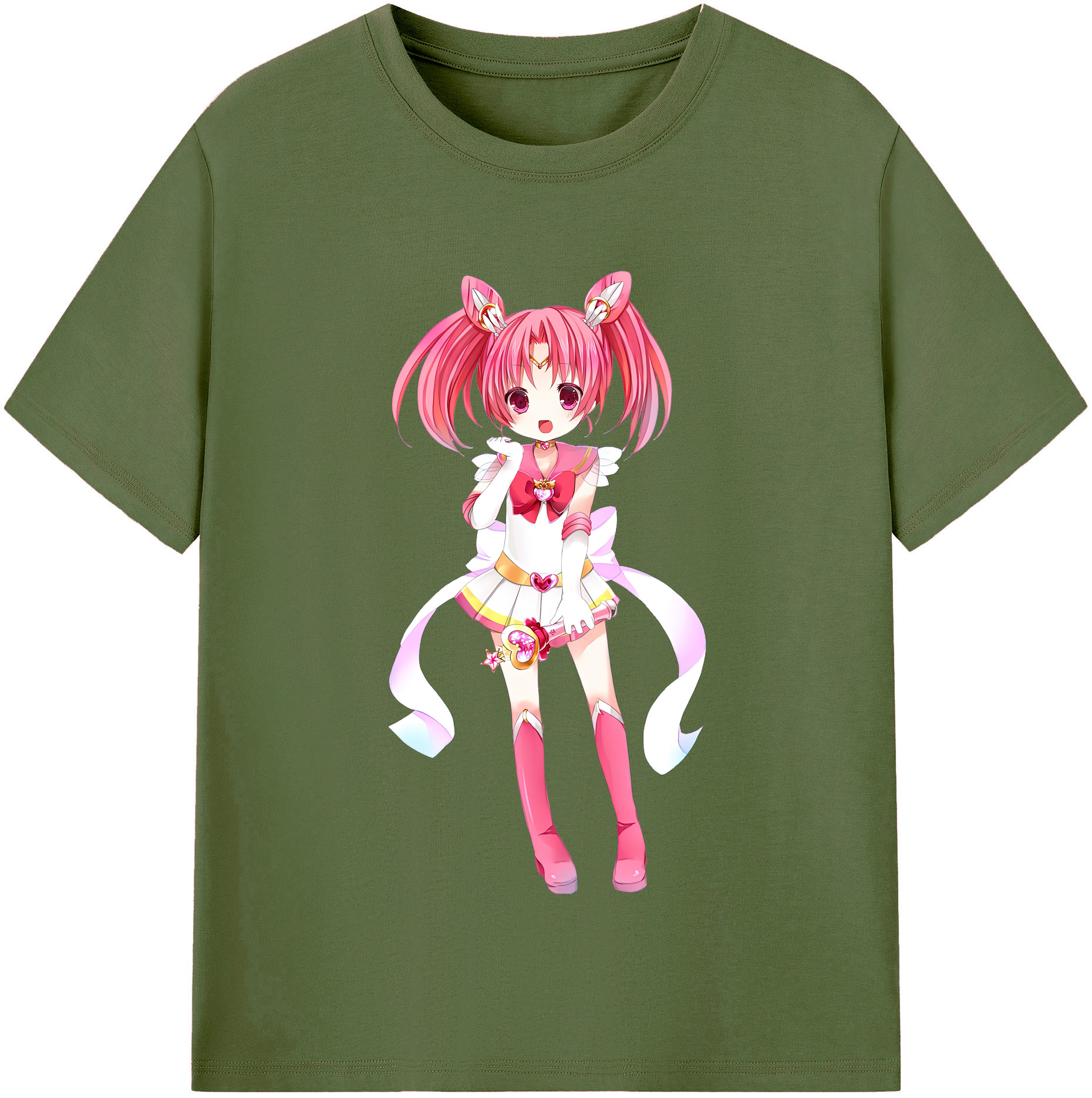 （画像用） 美少女戦士セーラームーン ちびうさ Sailor Moon Chibiusa Tsukino Usagi Small Lady Serenity 綿100％半袖Tシャツ（フロントプリント）